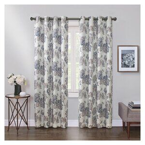 NEW Max Blackout Print Grommet Blackout Single Curtain Panel Navy / Gray 50x95